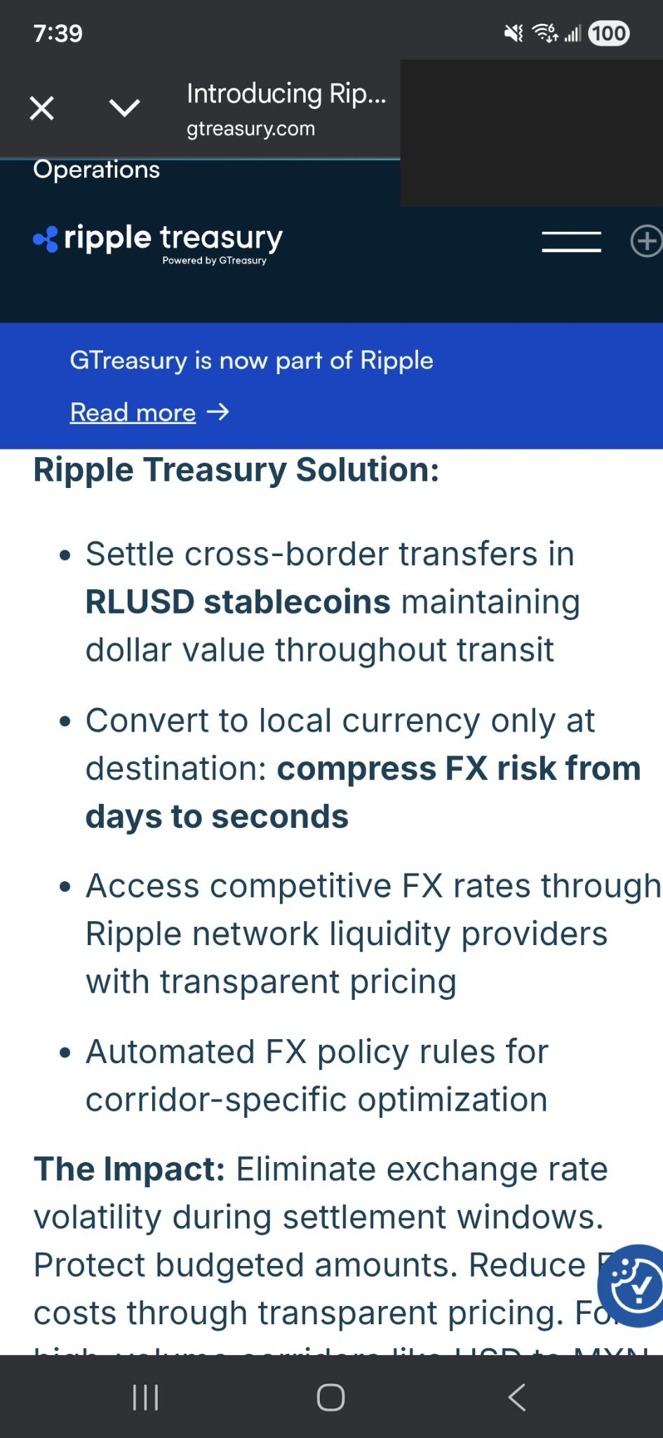 GTreasuryは資金移動にRLUSDを使用している...ではXRPは何のため?!?!?!? - moomooコミュニティ