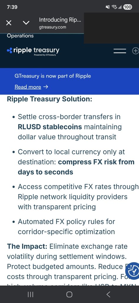 所以GTreasury正在使用RLUSD来转移资金……那XRP是干什么用的？！