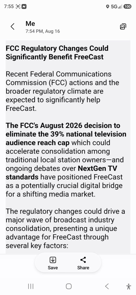 美國聯邦通信委員會（FCC）近期採取的行動以及整體監管環境預計將顯著利好FreeCast。