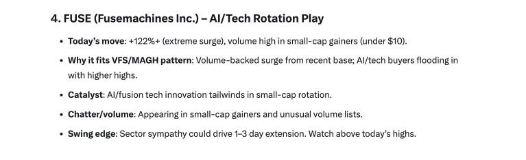 Short Term Swing Trade = 1-3 days