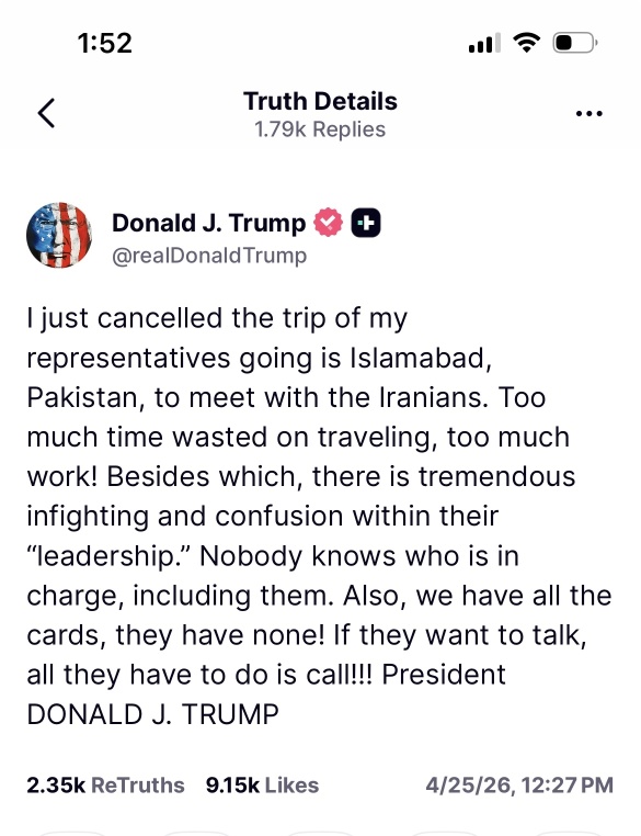 Trip got cancelled