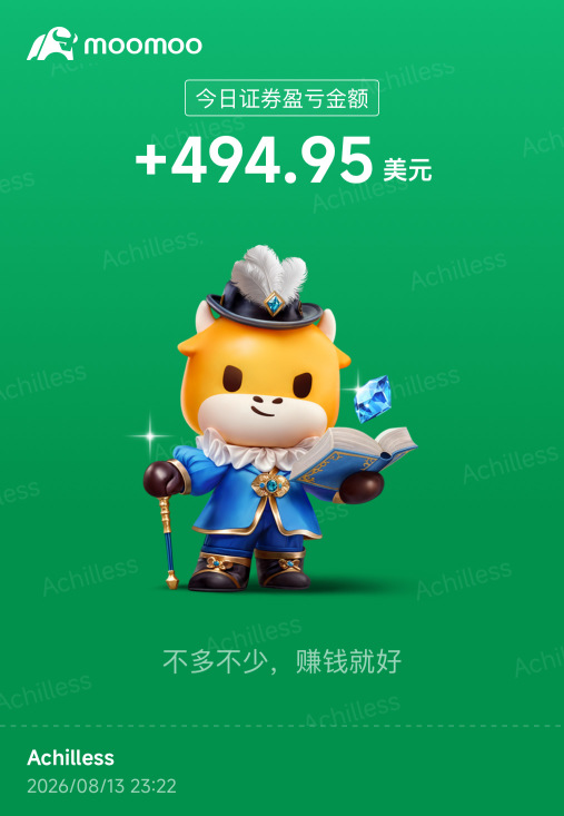 回本后的目标是翻倍。