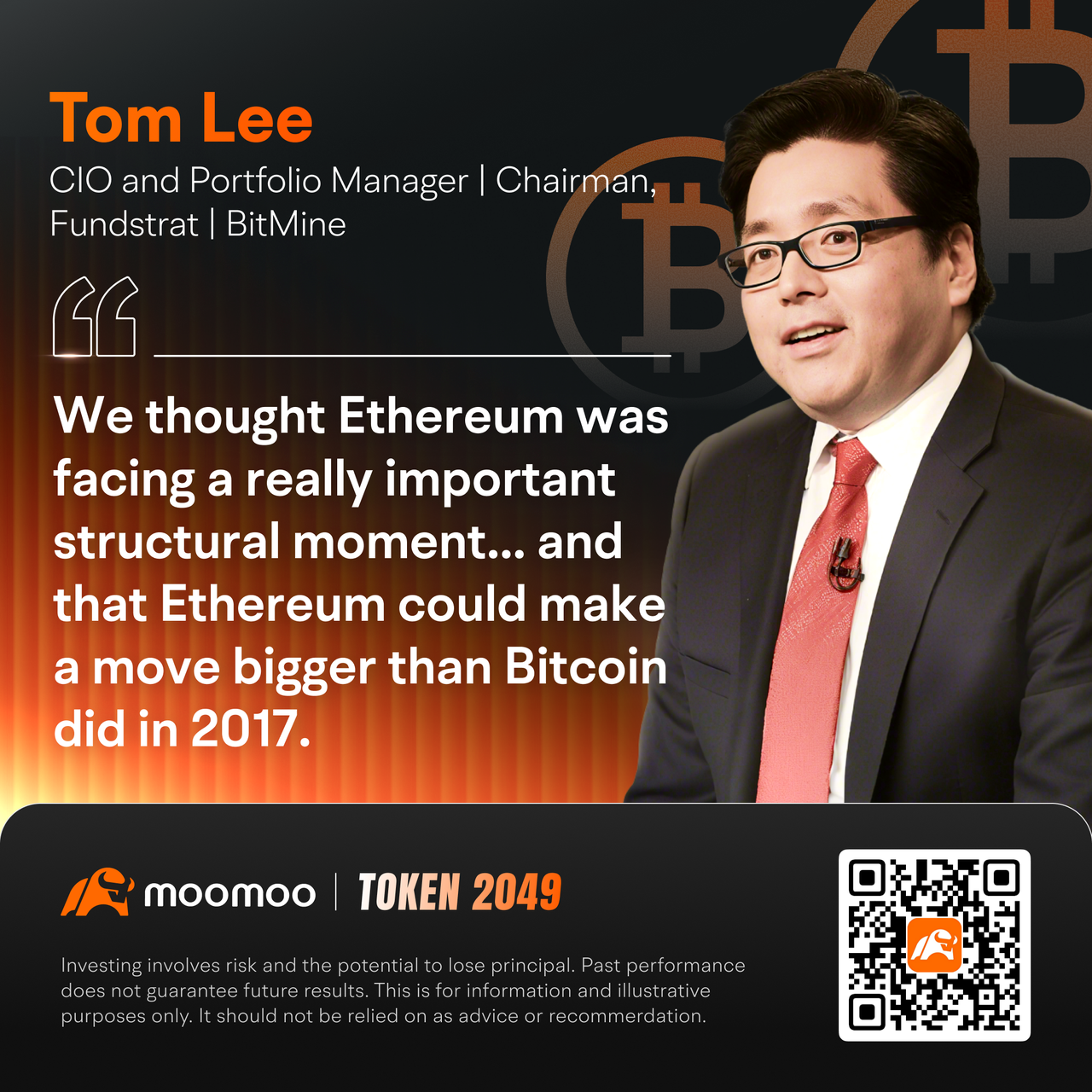 Token 2049インタビュー：トム・リー氏と共に金融の新たなフロンティアを形作る - moomooコミュニティ