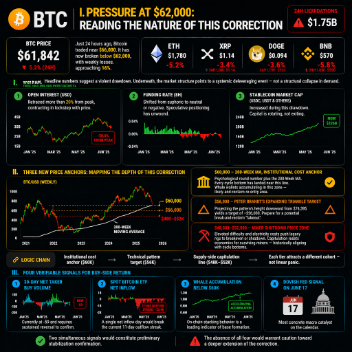 Bitcoin Breaks Below $62K: Has It Bottomed? AI Becomes Capital's Anchor