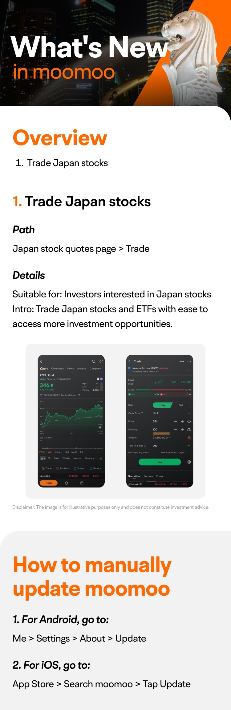 What's New: Japan stock trading is available in Singapore now!