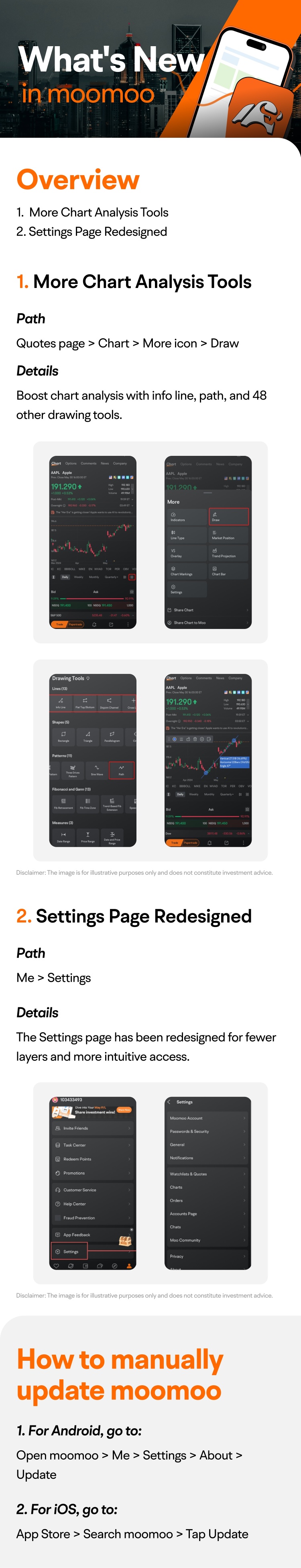 What's New: Redesigned Settings page and more chart analysis tools are available now!