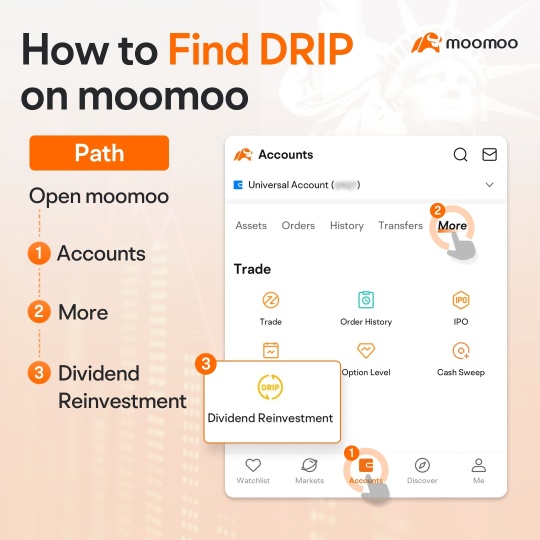 Reinvest your dividends effortlessly with moomoo DRIP