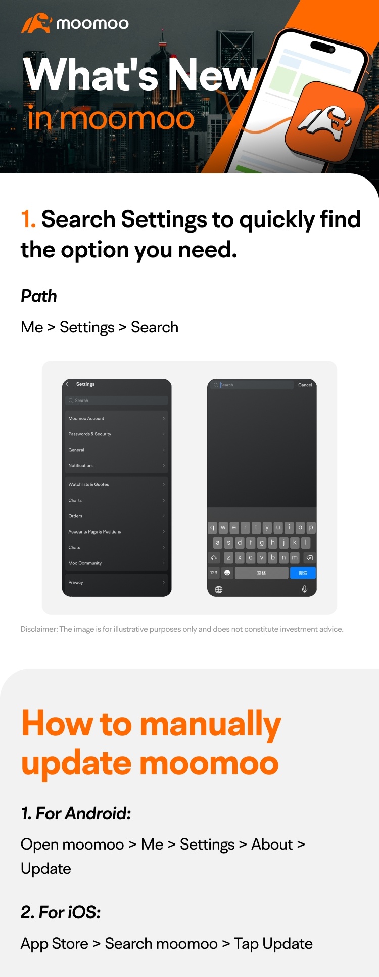 What's New: Search Settings to quickly find the option you need!