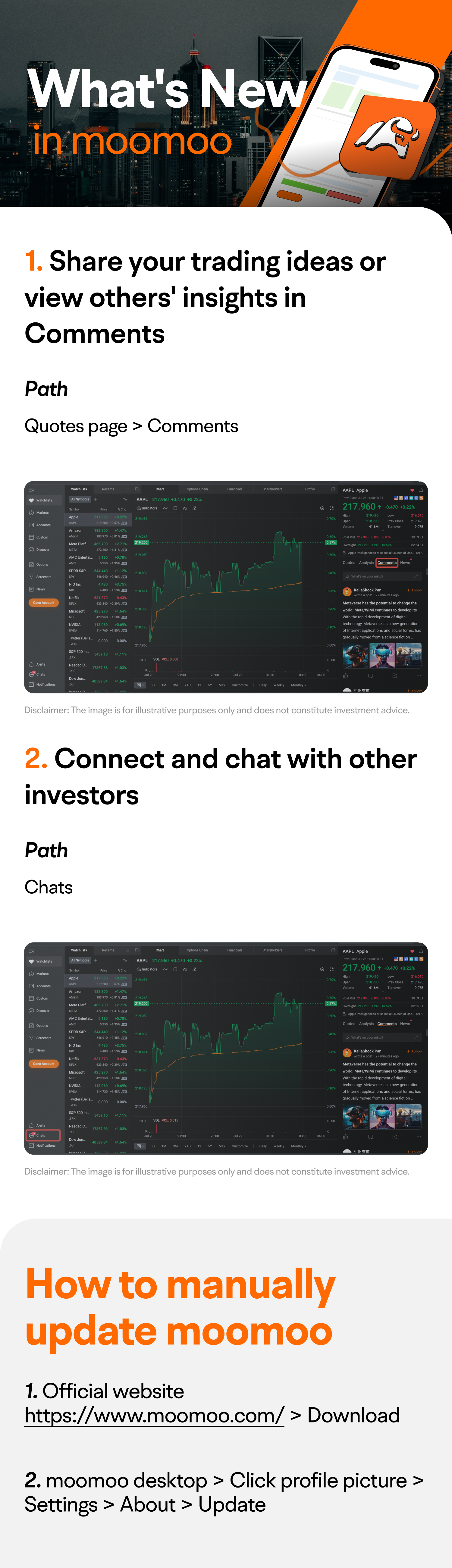 What's New: Comments and Chats are available on moomoo NX now!