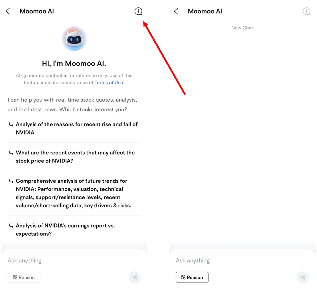What should you do when you encounter challenges in investing?  The Moomoo AI is now live, and we believe it can help you[Laugh] You can now use the Moomoo AI on both mobile and desktop to ask a variety of investment questions about trending topics, market movements, individual stocks, and more.Before using the Moomoo AI feature, you need to update the [Share Link: app] to the latest version. Path 1:「Search」>「Moomoo AI」>「Start AI Conversation」 Path 2:「Stock Details Page」>「Moomoo ...