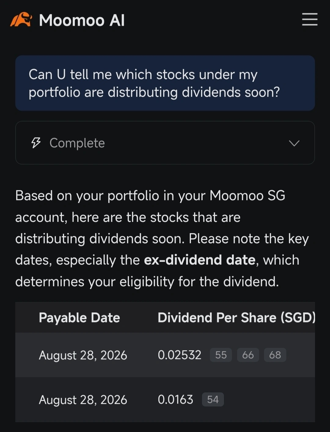 [219965: AI Check-in Challenge｜Ask Moomoo AI, 10K Points and a $20 Cash Reward Await You!] Hey mooers[220546] Recently, we launched the [219965: AI Check-in Challenge], which saw active participation from our mooers. Wondering how to utilize moomoo AI to improve investment efficiency? Let's explore how mooers are using the tool and what feedback they have. @The Ape of Omaha shared some great tips on how to use moomoo AI to analyze their core holdings this...