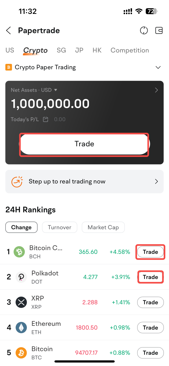 Crypto paper trading is available !