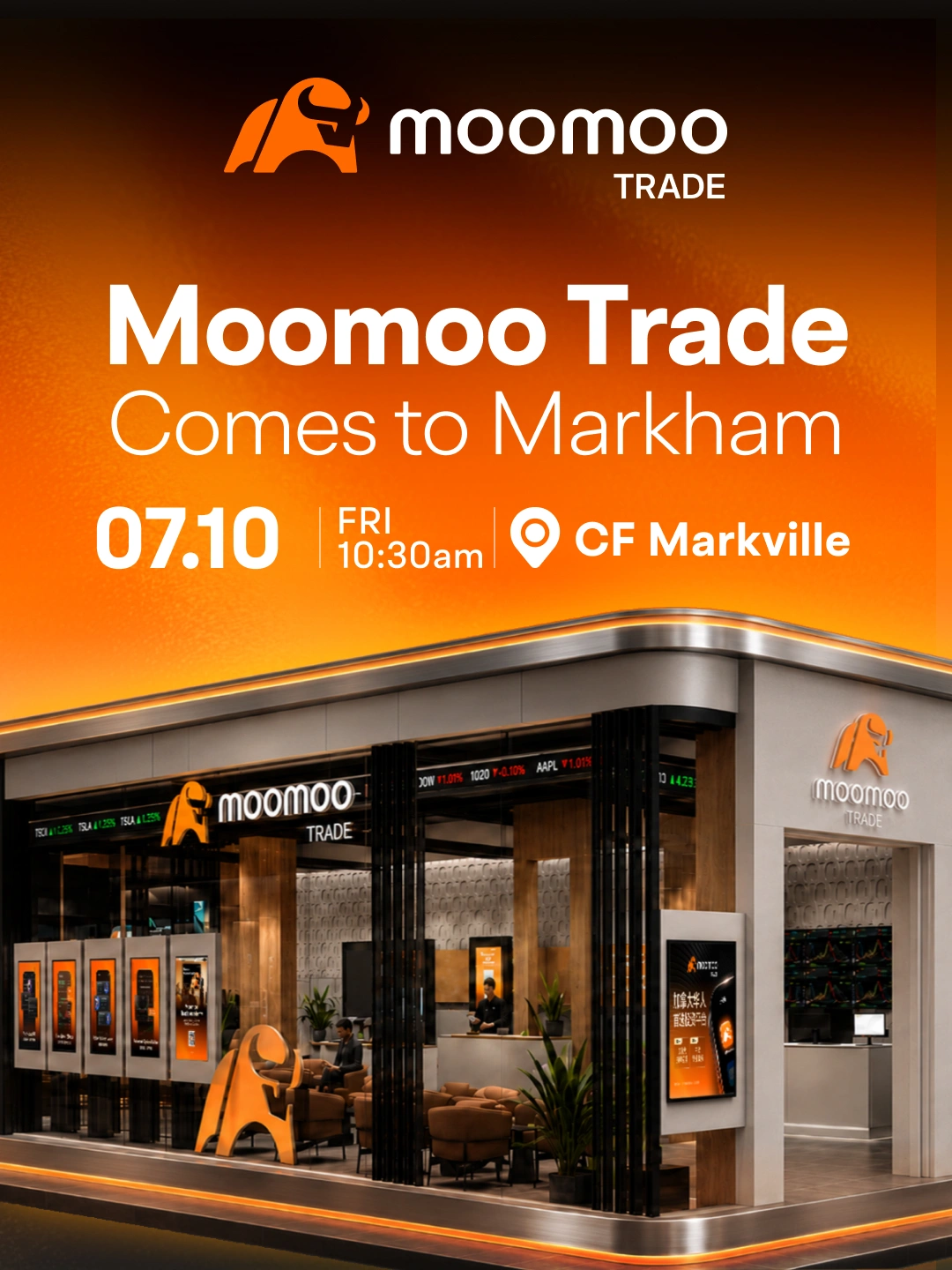 Hey, mooers! The countdown is officially ON! There are only 3 days left until we open the doors to Moomoo Canada's 2nd physical store in Markham on July 10, and we want YOU to be part of this massive milestone! From leveling up your trading game to connecting with local mooers, we are bringing the future of trading right to your neighborhood. Where: CF Markville | Level 2, Unit 2151 (Next to Entrance 2, beside Saint Germain Bakery) W...