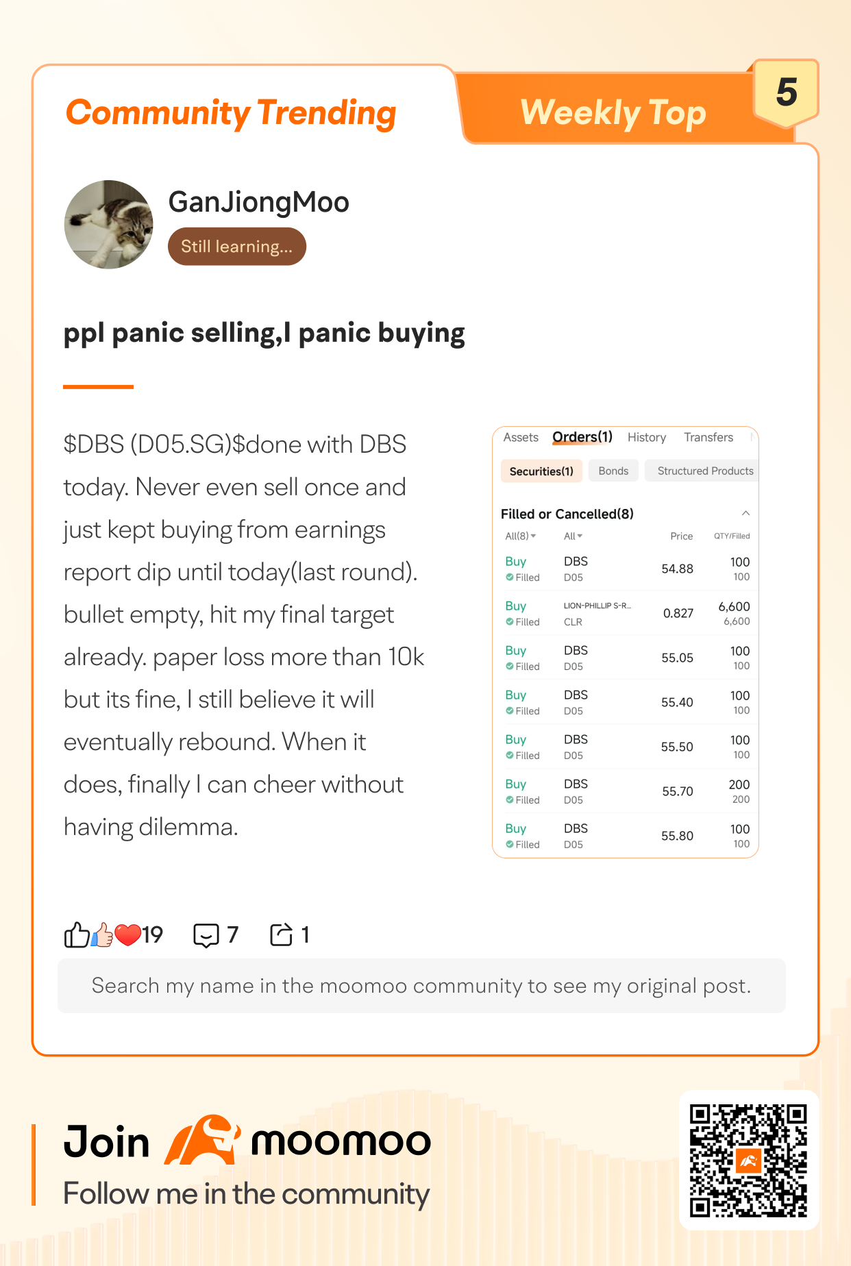Hello, mooers.  Welcome to our "Moomoo Community Trending" column, where we showcase the post our mooer loved the most over this week. What are the top users sharing this time: From market insights and trading strategies to investment logic and real portfolio experiences! Each featured mooer has been awarded 1,000 points, which have already been distributed. You can view your point transactions [visit Me > My Rewards] and redeem the points in the R...