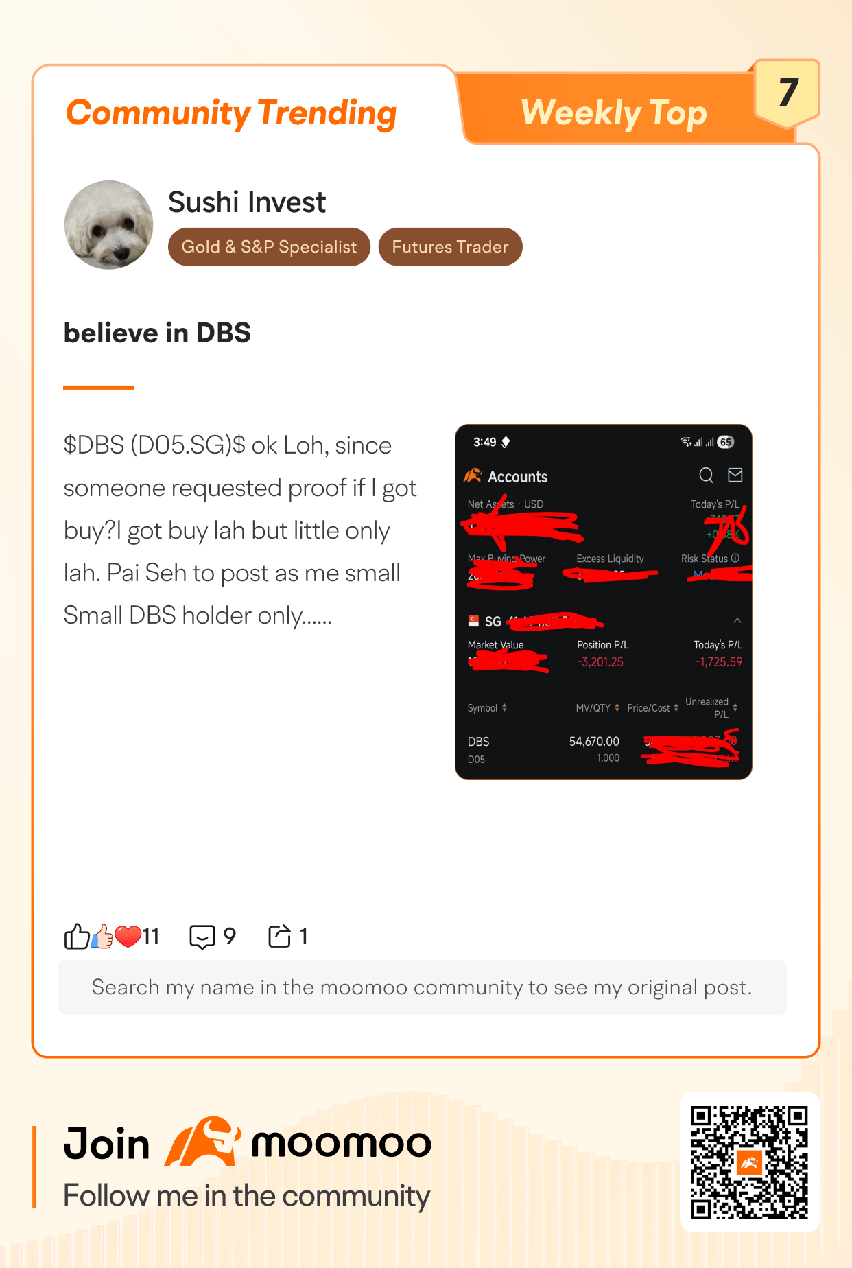 Hello, mooers.  Welcome to our "Moomoo Community Trending" column, where we showcase the post our mooer loved the most over this week. What are the top users sharing this time: From market insights and trading strategies to investment logic and real portfolio experiences! Each featured mooer has been awarded 1,000 points, which have already been distributed. You can view your point transactions [visit Me > My Rewards] and redeem the points in the R...