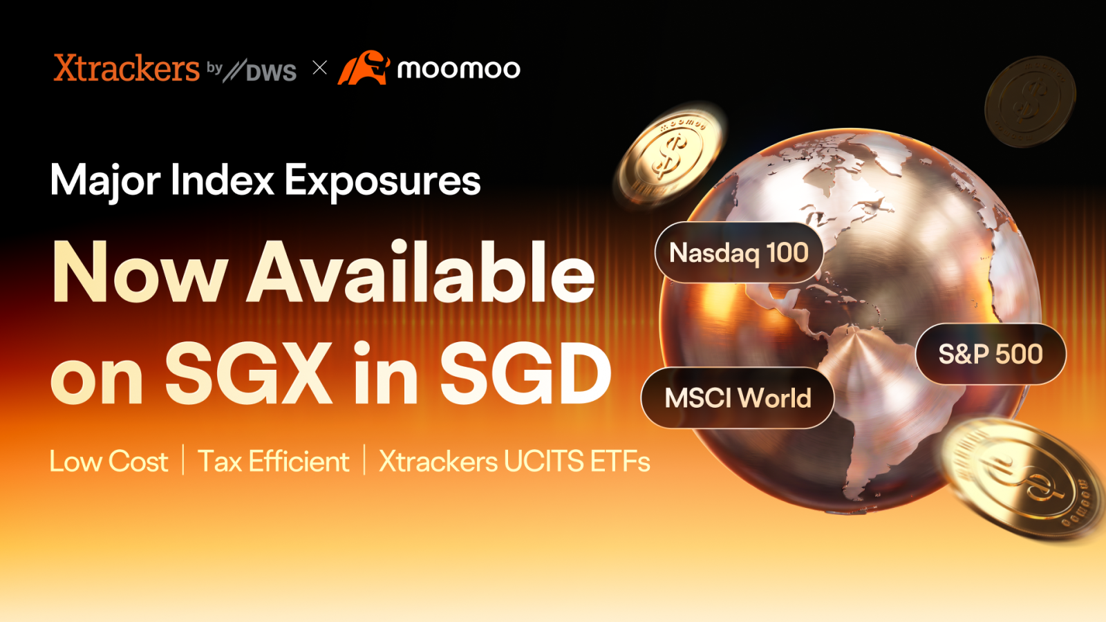 [เอ็กซ์คลูซีฟเฉพาะที่ moomoo] S&P 500 & Nasdaq 100 เทรดตรงด้วยสกุลเงิน SGD: พบกับ 4 กองทุน Xtrackers UCITS ETF ที่กำลังจะเข้าจดทะเบียนแล้วใน SGX
