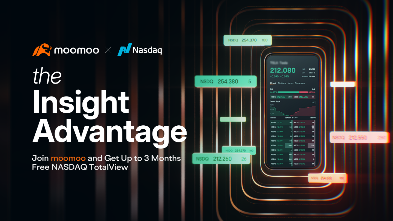 Moomoo 和 Nasdaq 宣布建立全球战略合作伙伴关系；为投资者提供顶级数据解决方案 Nasdaq TotalView®