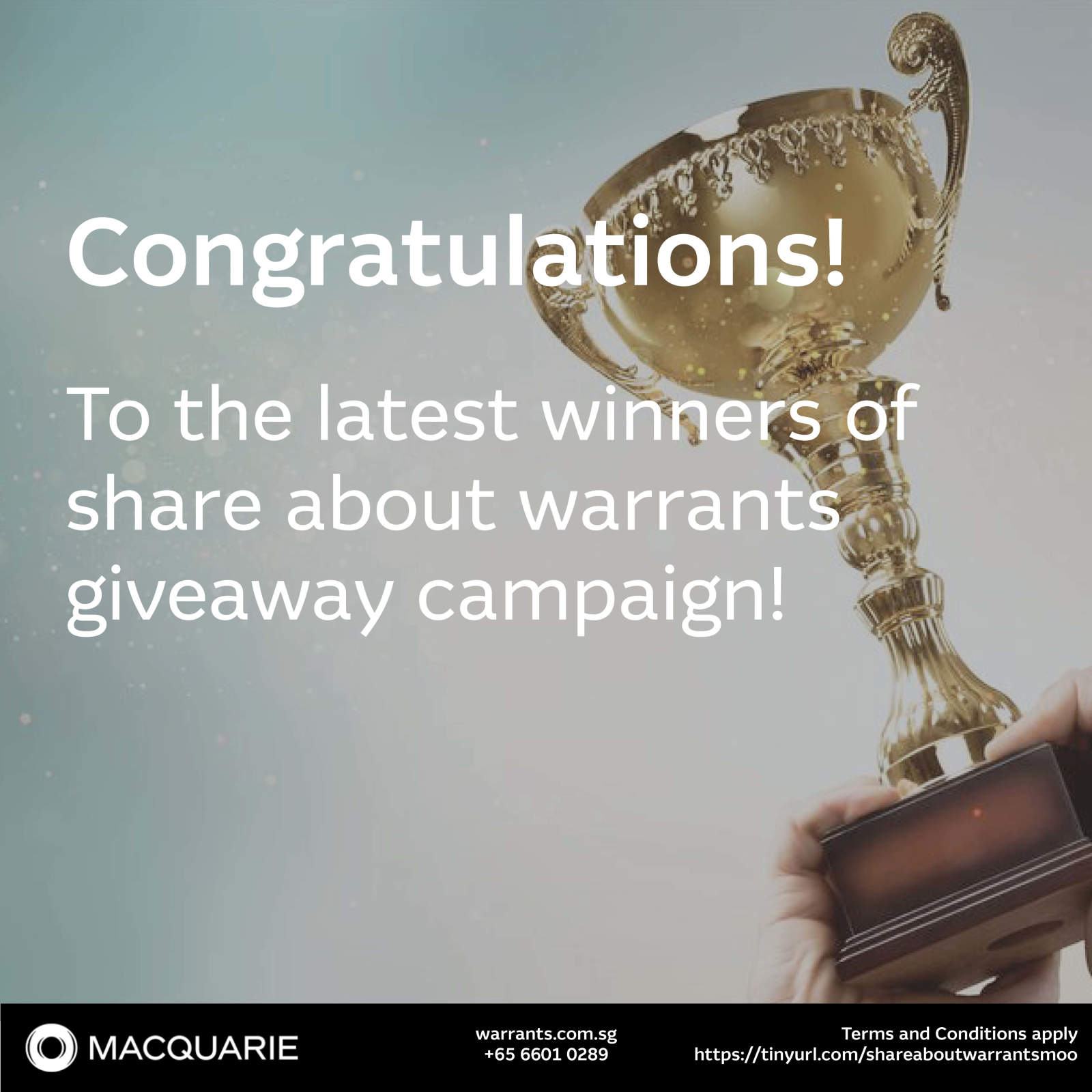 🔥 Congratulations! To the latest winners of share about warrants giveaway campaign! 🔥