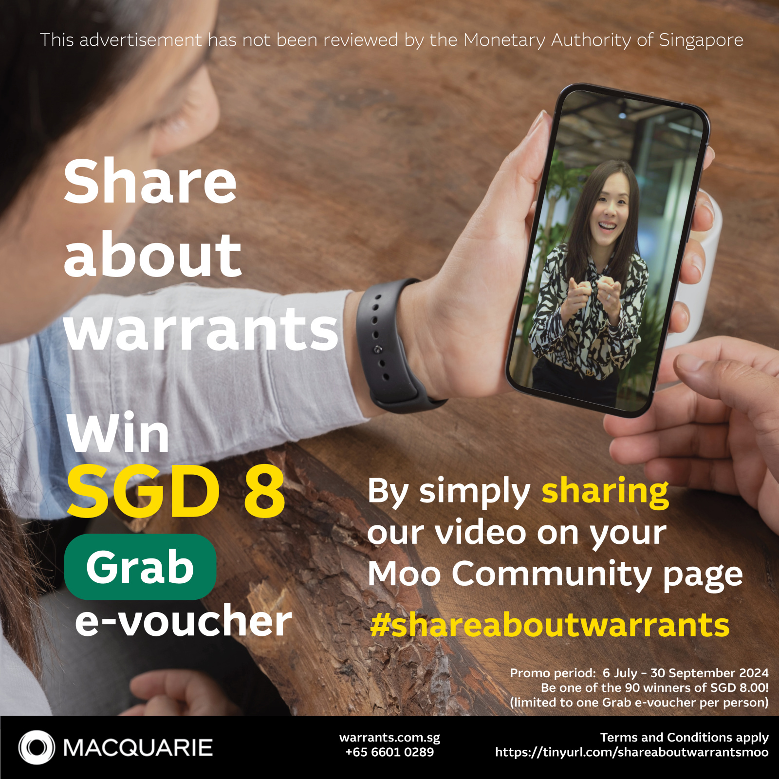 Share about warrants SGD 8 giveaway campaign!