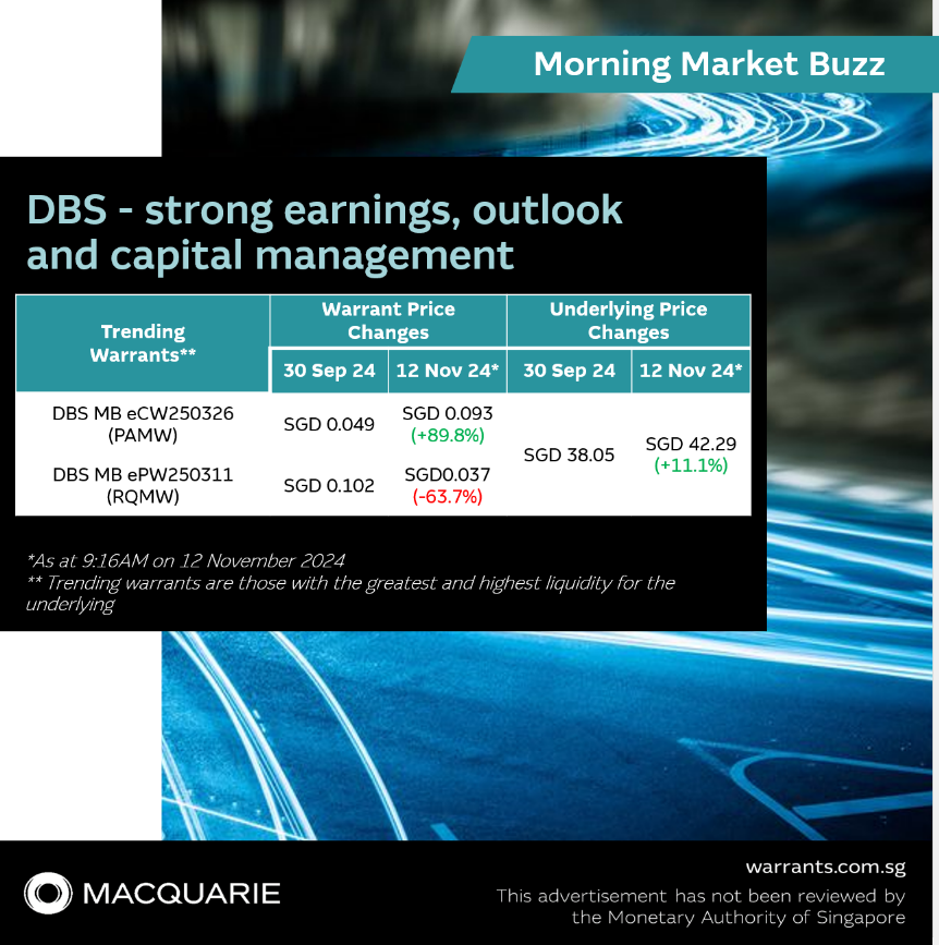 DBS – strong earnings, outlook and capital management