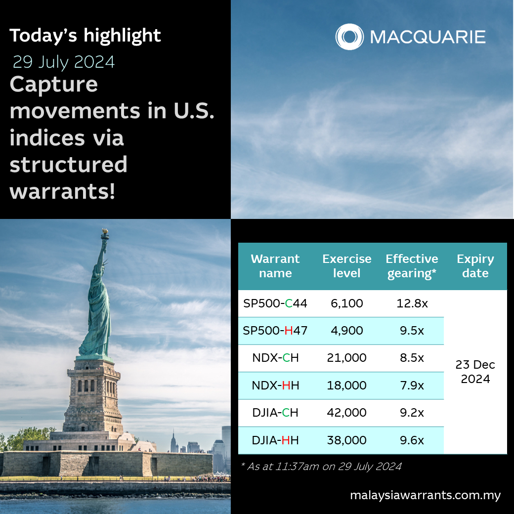 💡Capture movements in U.S. indices via structured warrants!