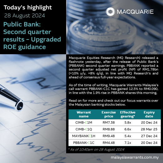 🏦 Public Bank: Second quarter results – Upgraded ROE guidance