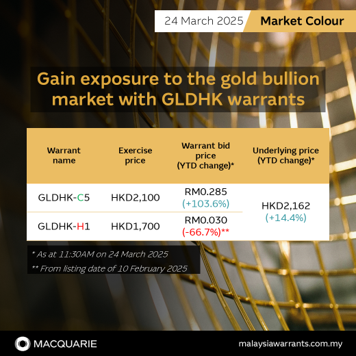 🏆 Gain exposure to the gold bullion market with GLDHK warrants