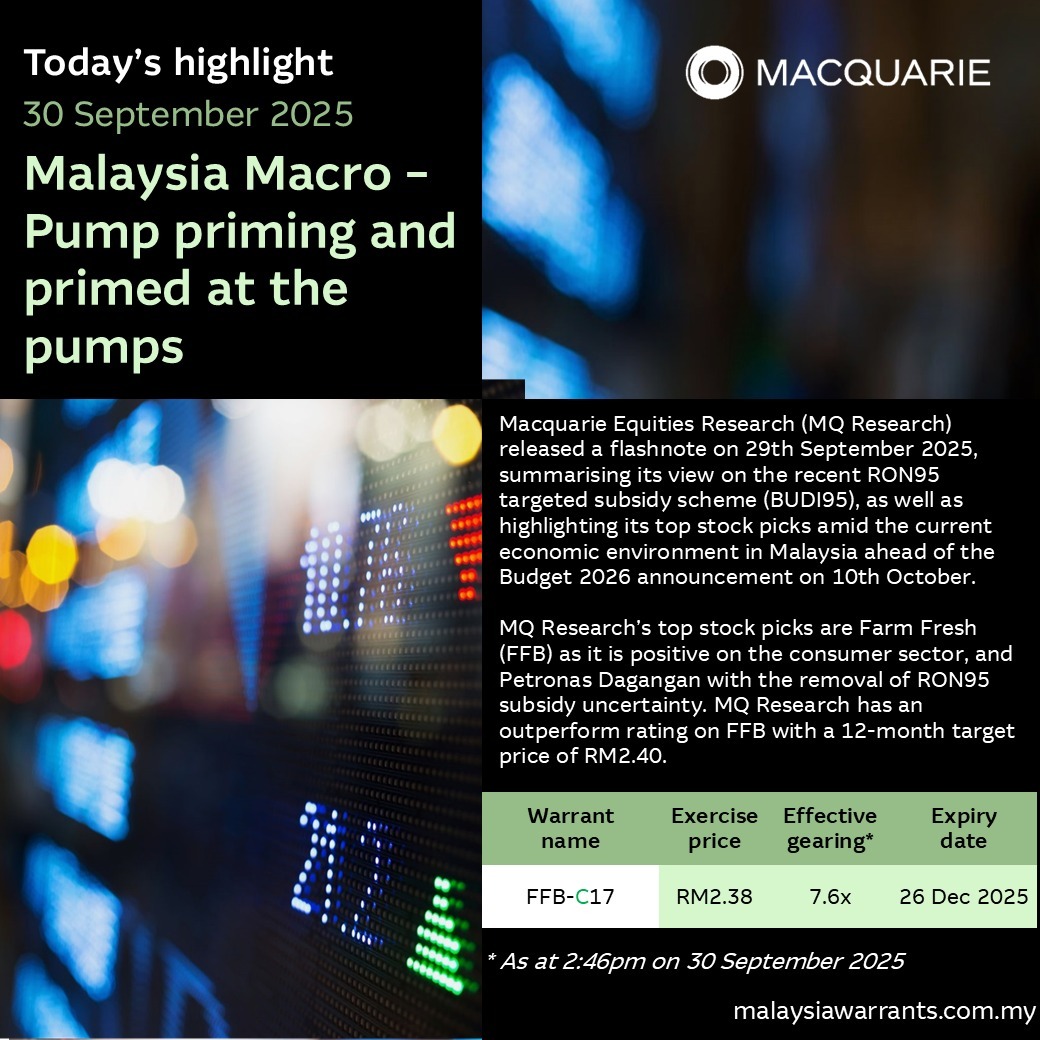 💡 馬來西亞宏觀 – 啓動泵浦和泵浦已準備好