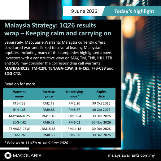 📊 Malaysia Strategy: 1Q26 results wrap – Keeping calm and carrying on